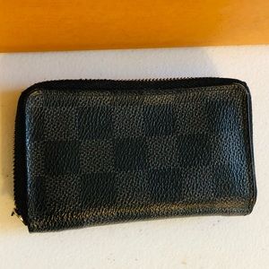 💯GENUINE LOUIS VUITTON Damier Graphite Zip Coin Wallet